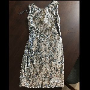 Cross back sequin mini dress